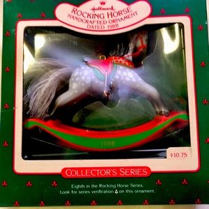Hallmark Rocking Horse Ornament in original box, collectors series 1988.